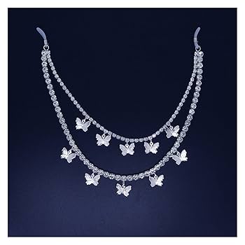 ボディアクセサリー 上下 ボディチェーン ブルーのラインストーンが素敵！ Amazon.co.jp: ボディチェーンメッシュクリスタルブラレット下着